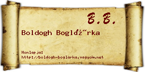 Boldogh Boglárka névjegykártya